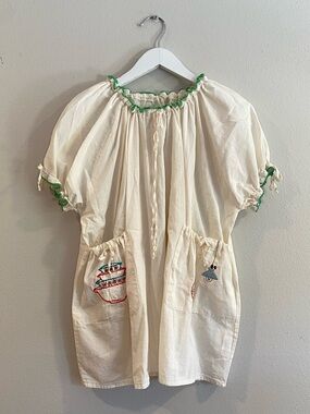 Yellowpelota Embroidered Cotton Maxi Dress Size 4Y 26" Length EUC